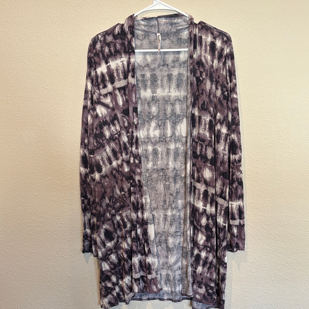 Stylish Tie-Dye Open Front Cardigan